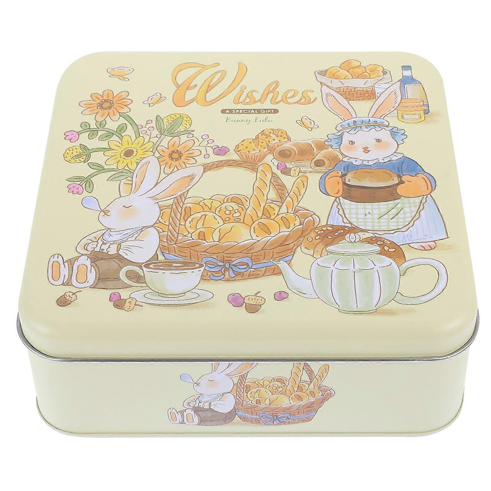 Empty Tin Square Box Tinplate Candy Cookie Box Decorative Metal Gift Storage Container