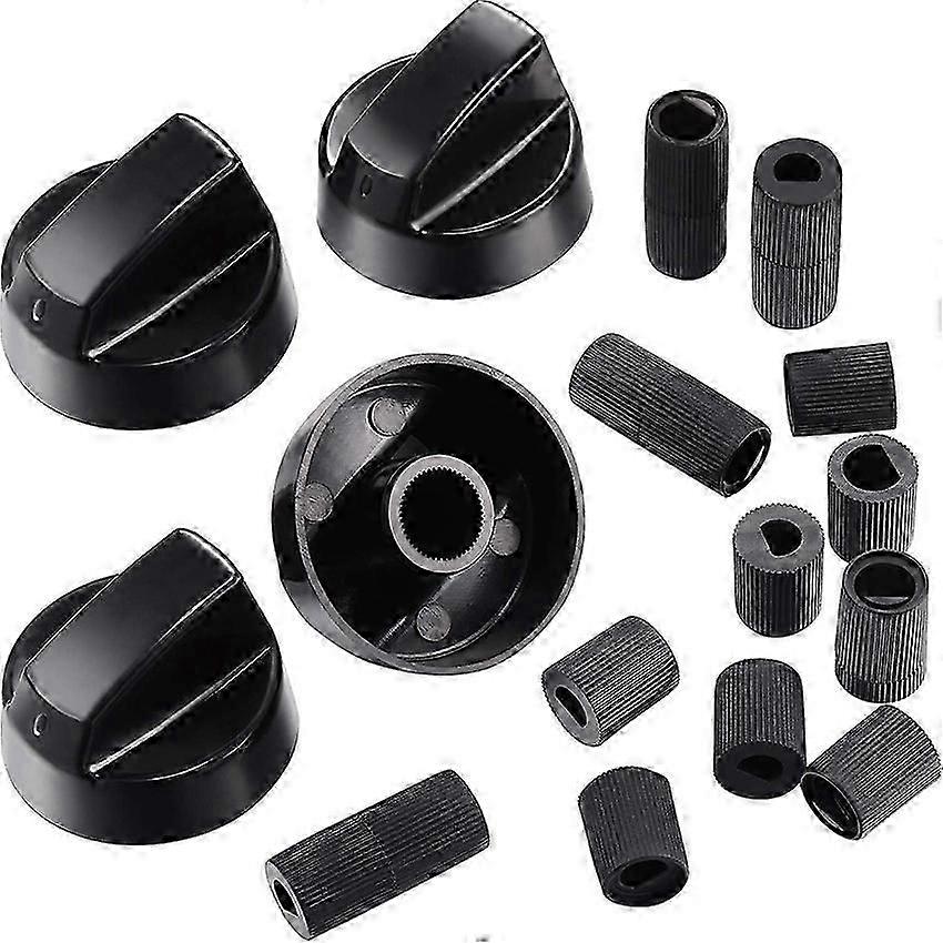 Generic Stove/oven Knob Pack Knobs With 12 Adapters (black)