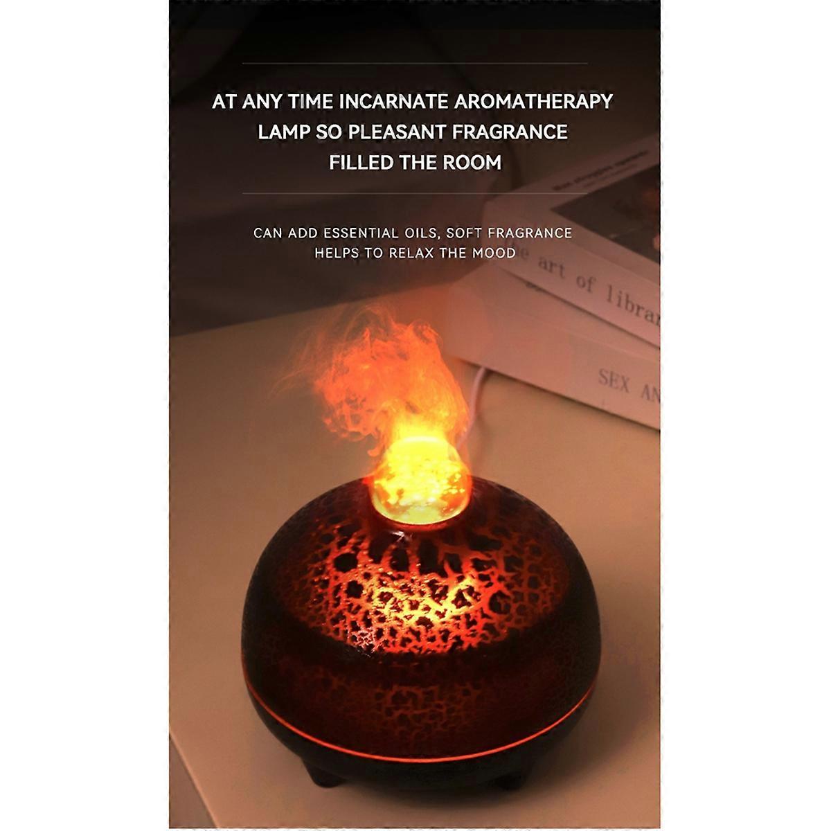 Essential Oil Diffuser Volcano Fire Diffuser Humidifier 350ml Cool Mist Humidifier 7 Colors Light f