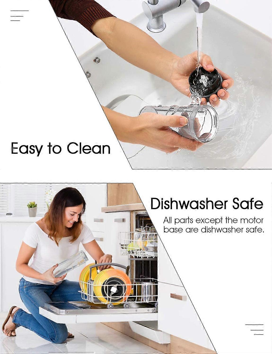 Frullatore per frullati e smoothie, spremiagrumi da 350 W con 2 bottiglie da viaggio in Tritan, mini frullatore portatile