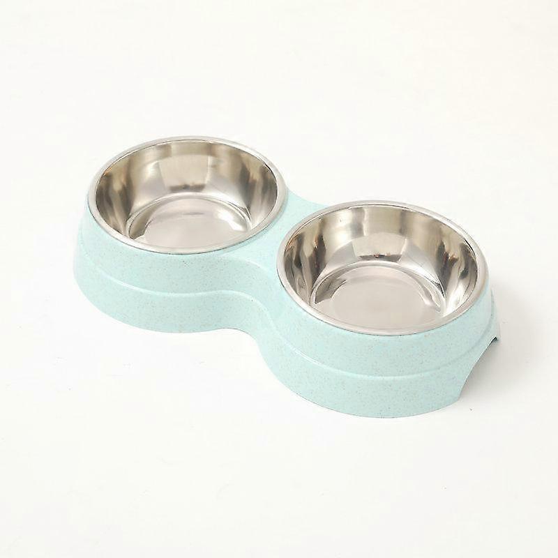 Elevated Stainless Steel Double Pet Bowls with Non-Skid Base - Perfect for Dogs and Cats Who Tend to Flip the Bowls - Easy to Clean and Hygienic