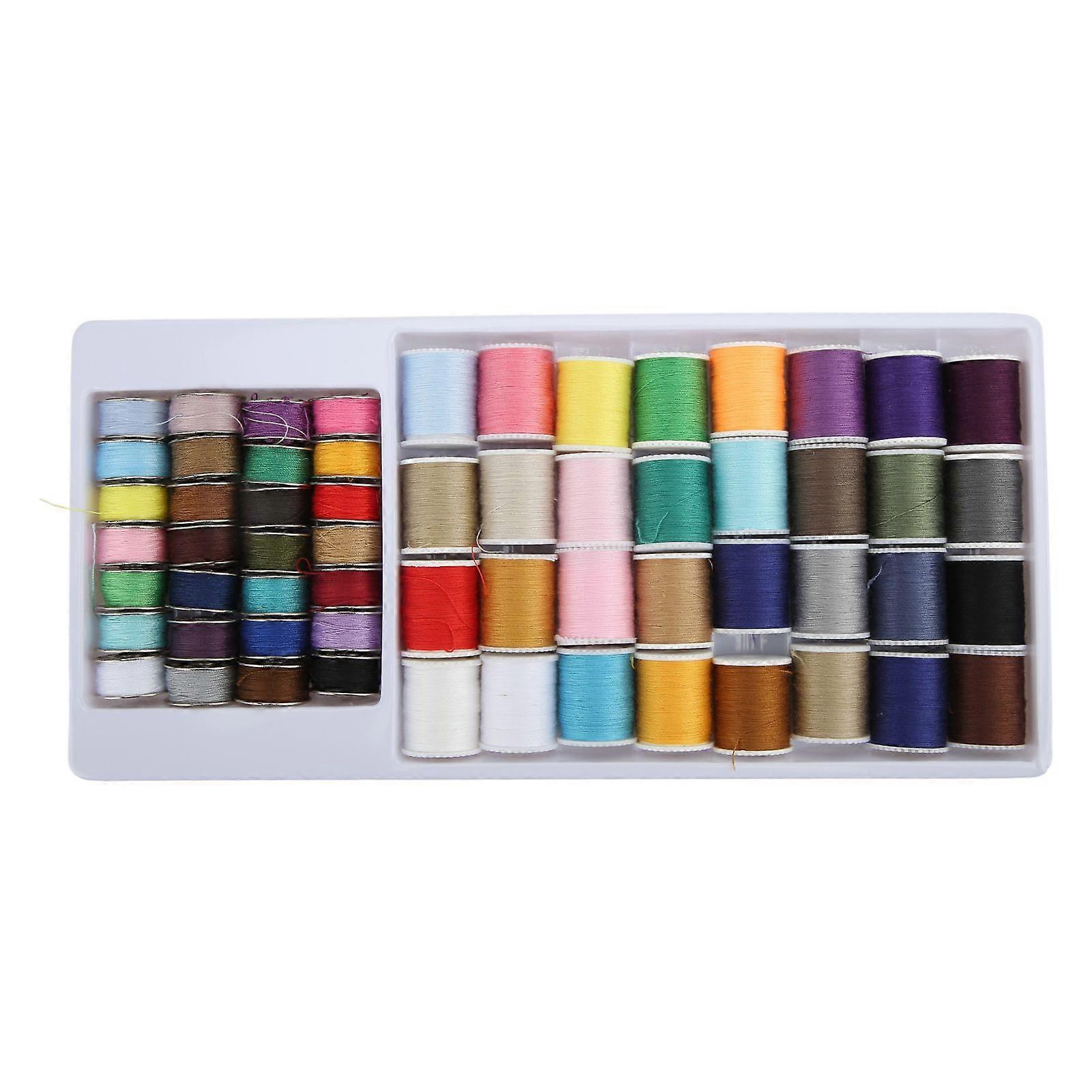 Sewing Thread Set 60 Spools Multicolor Utility Polyester Sewing Thread Set with Reusable Sewing Machine Spools