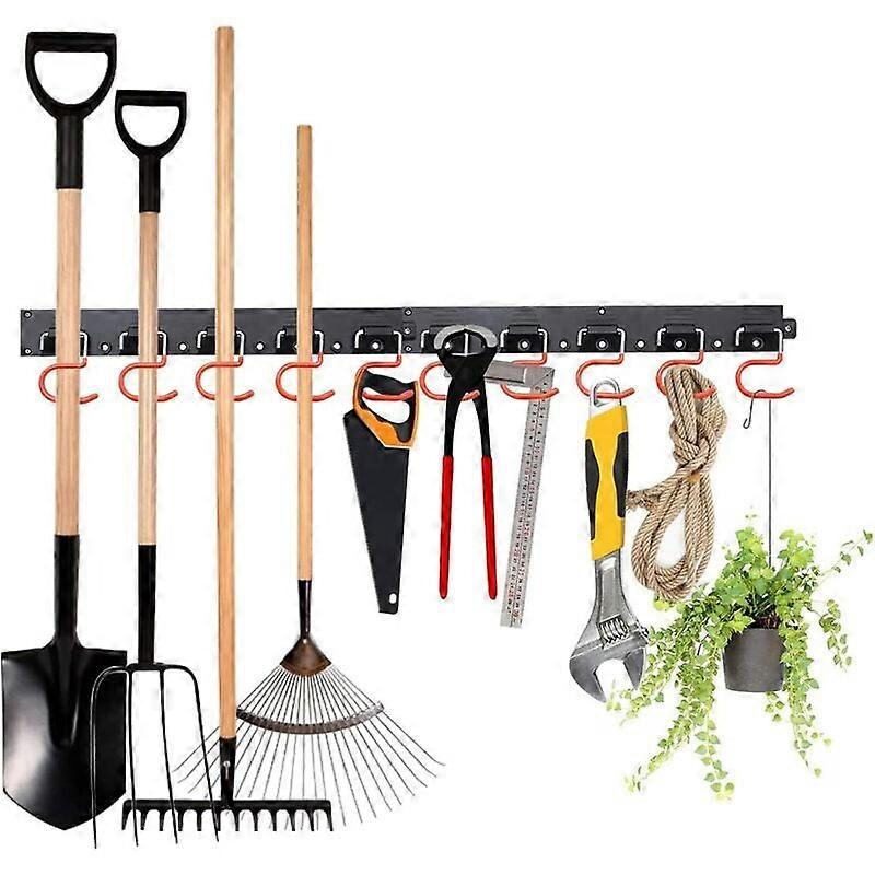 Multi-function Garage Wall Tool Rack, Heavy Duty Hooks Garage Tool Organizer With Space Saving Design, Adjustable Garage Organizers For Customizable