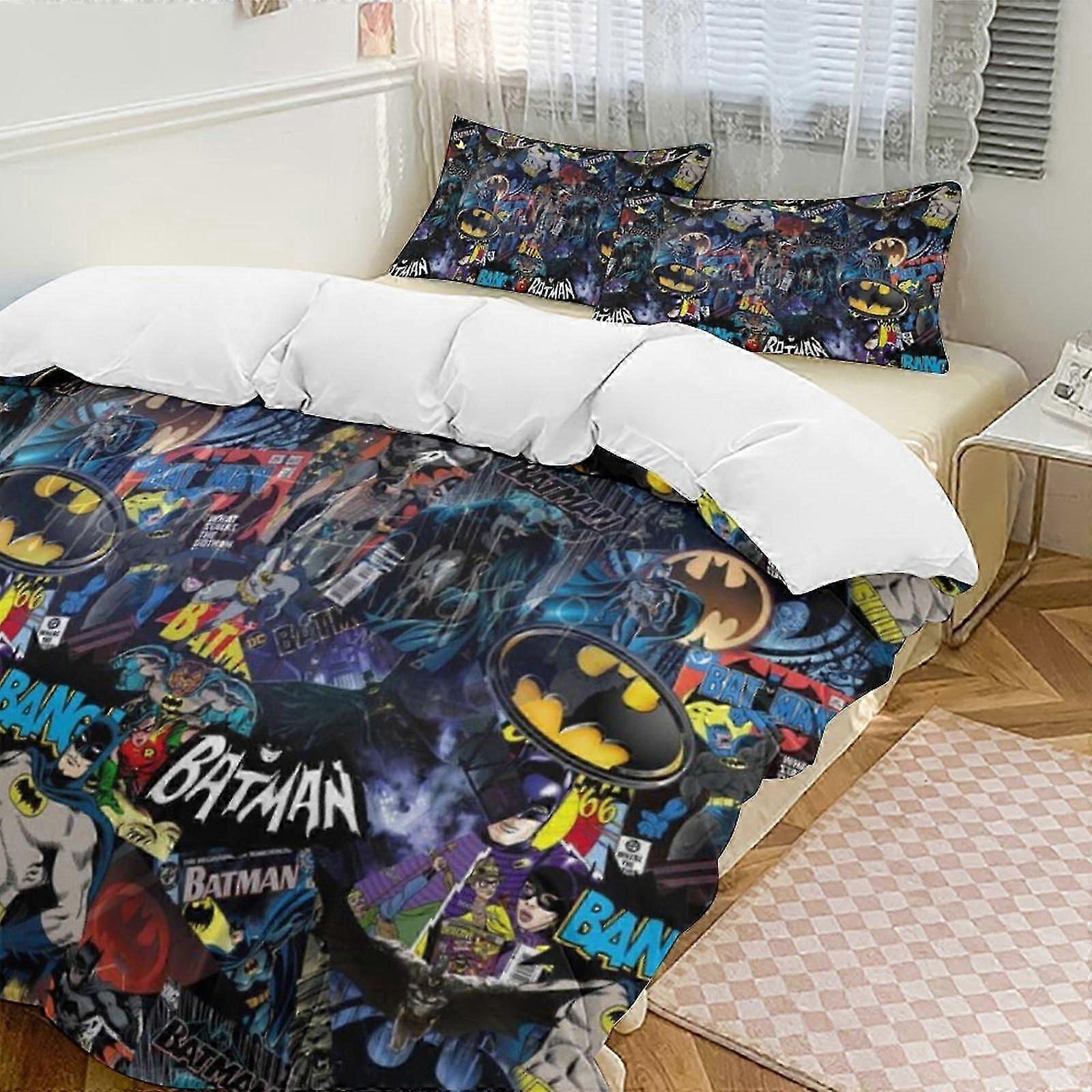 a3166 Lençóis Batman Conjunto de Cama Capa de Edredão Conjunto de Tema de Desenho Animado Lençóis de Quarto de Crianças iip3166