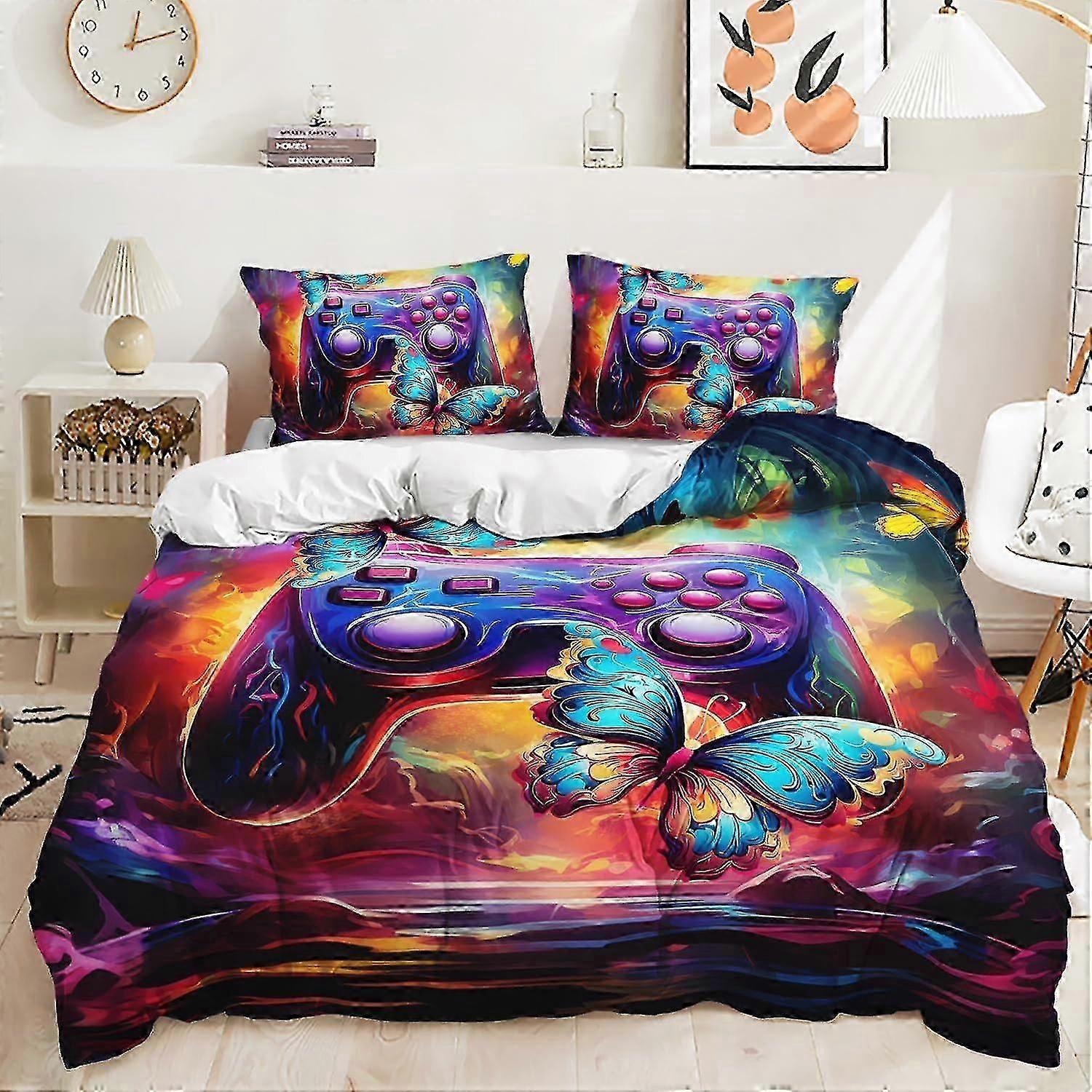 b383 Lakan Tecknad bil Pojkar pojkar barn 3 delar sängkläder set 1 påslakan och 2 örngott lakan gb383