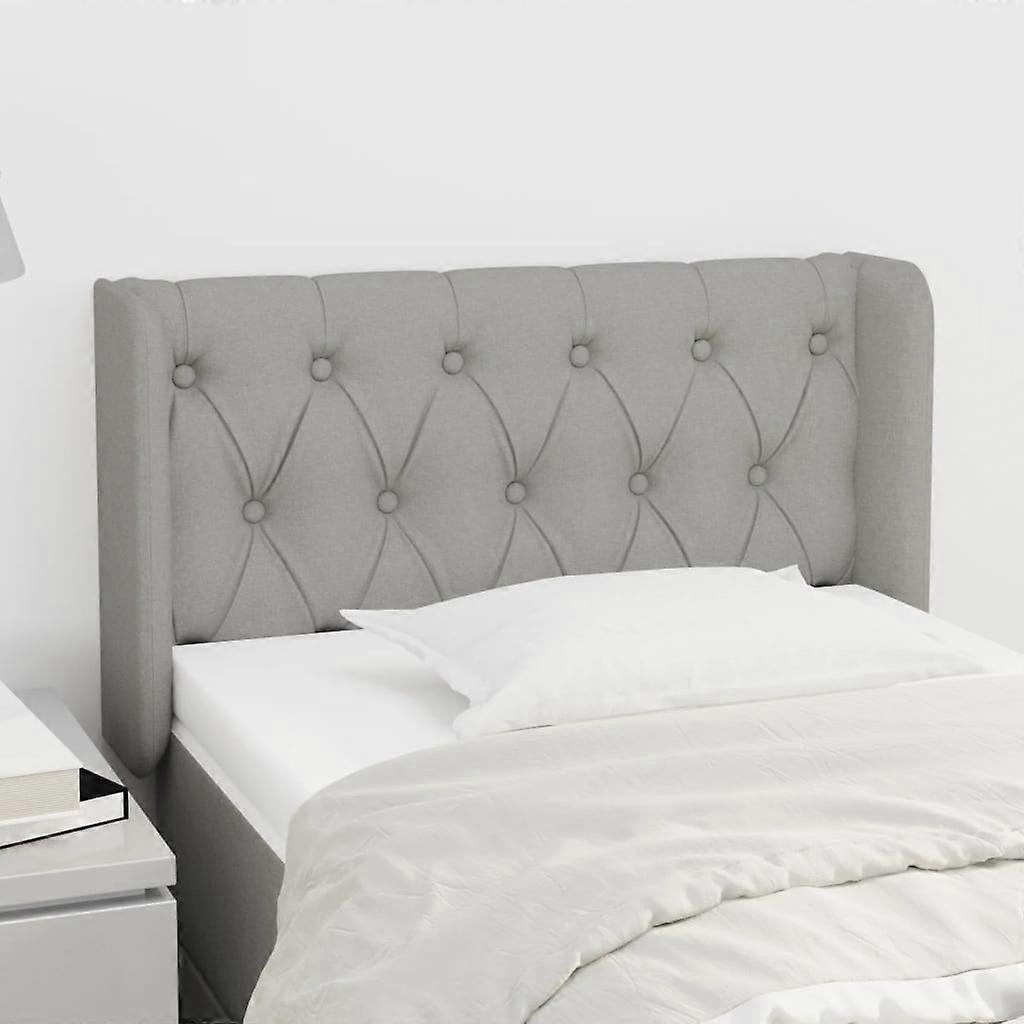 Headboard with Ears Light Grey 83x16x78/88 cm Fabric