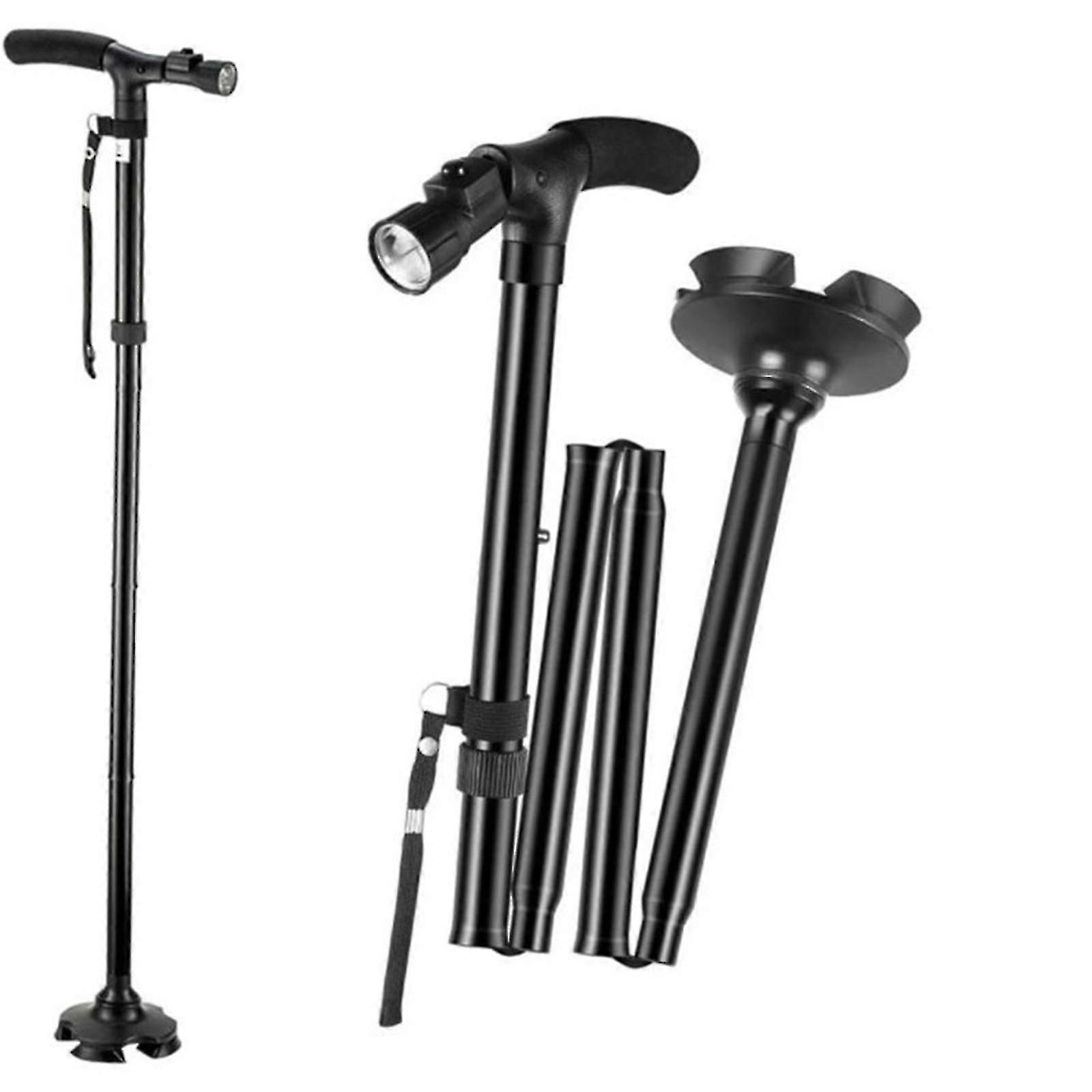 With Led Light Non-slip Foldable Walking Stick