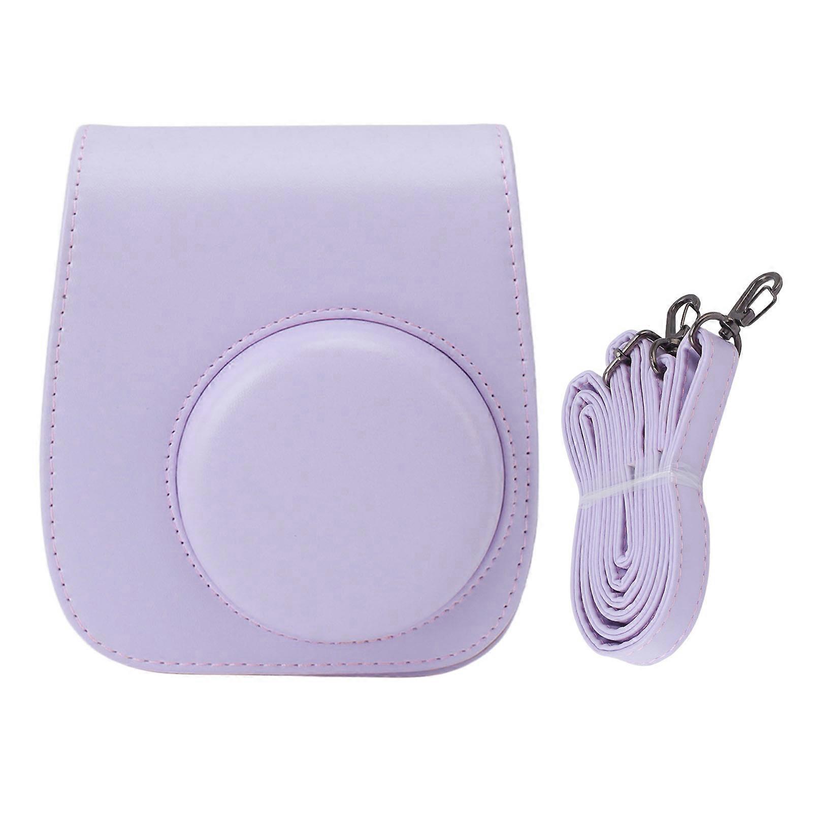 Instant Camera Bag PU Leather Instant Camera Bag Adjustable Strap Instant Camera Case for Traveling Camping
