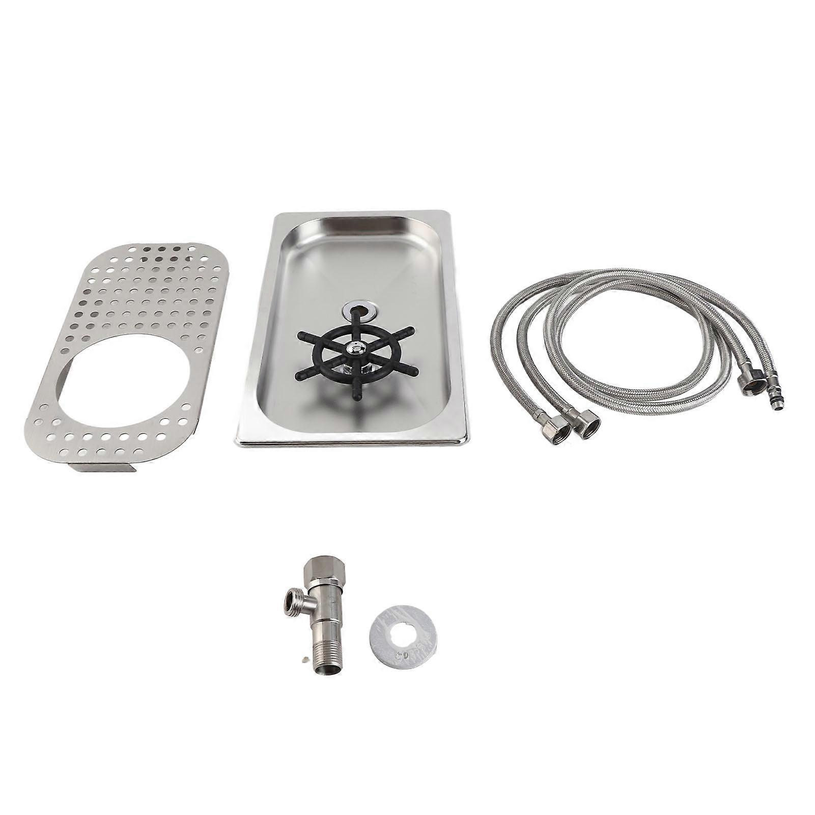 304 Stainless Steel Glass and Cup Washer, Automatic Sink with Drain Tray for Home, Cafe and Bar