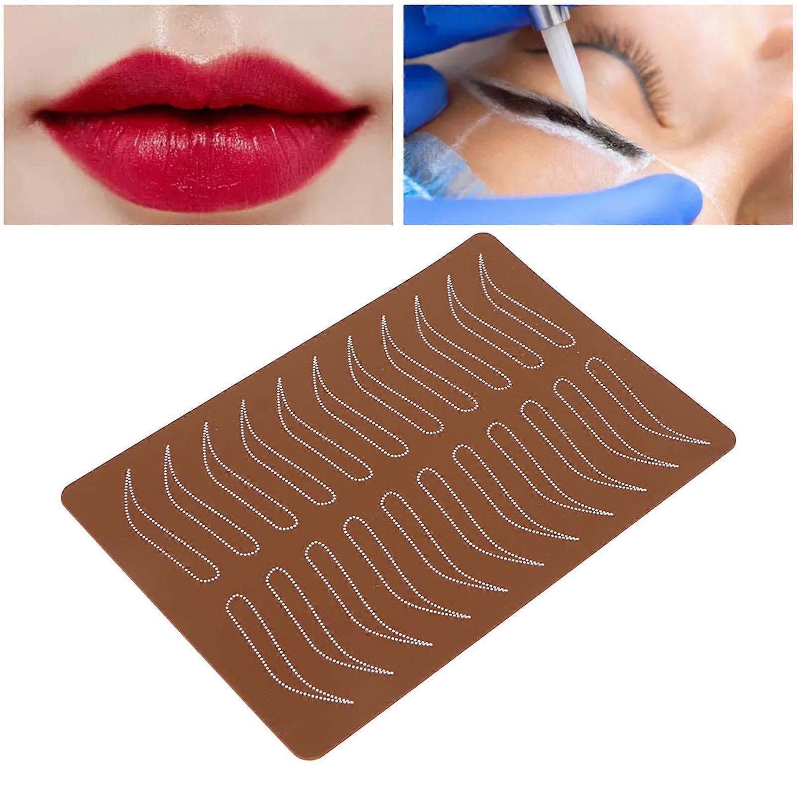 Tattoo Practice Skin 14.5x22cm Silicone Double-Sided Brown White