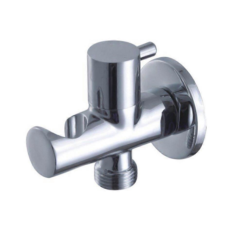 Brass Handheld Shower Head With Chrome Finish Wall Bracket Shut Off Valve Flow Control Valve Elbow Hose Connection