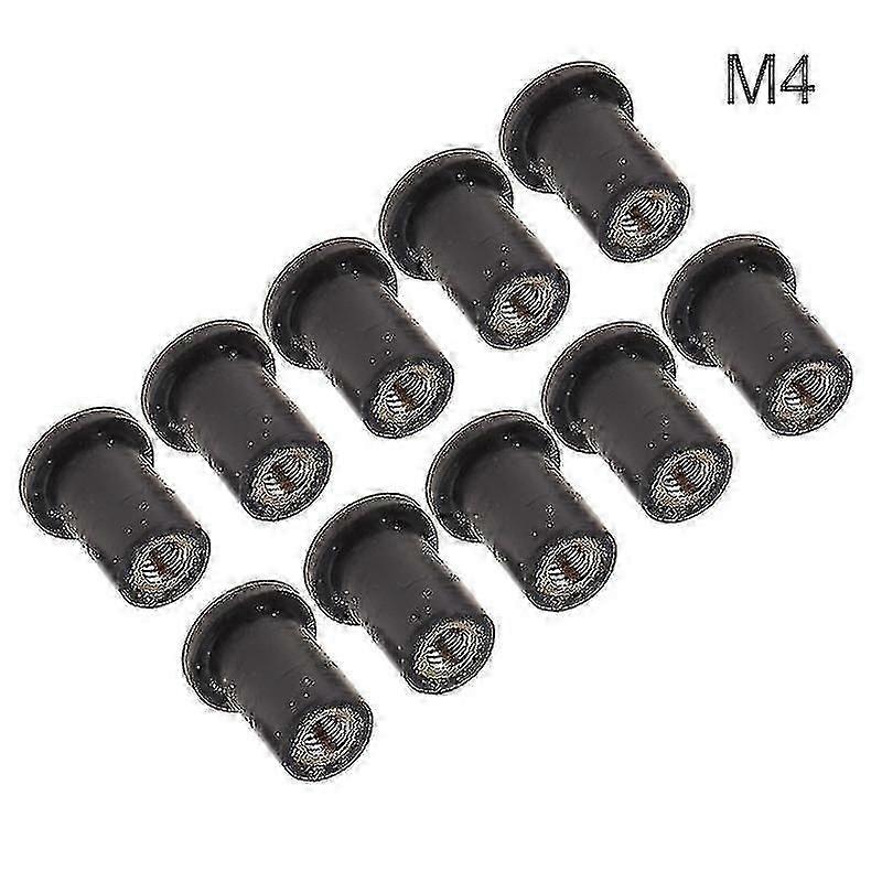 10pcs/set Motorcycle Windshield Fairing Cowl Screws M4/M5/M6 Rubber Well Nut, Universal Replacement Kit