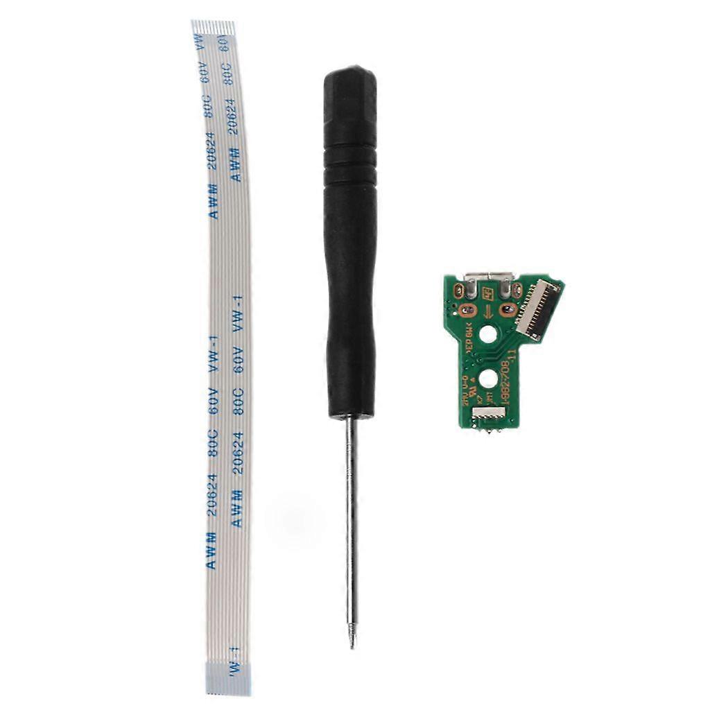 Charger Socket Board JDS-055 with 12 Pin Flex Ribbon Cable Replacement for