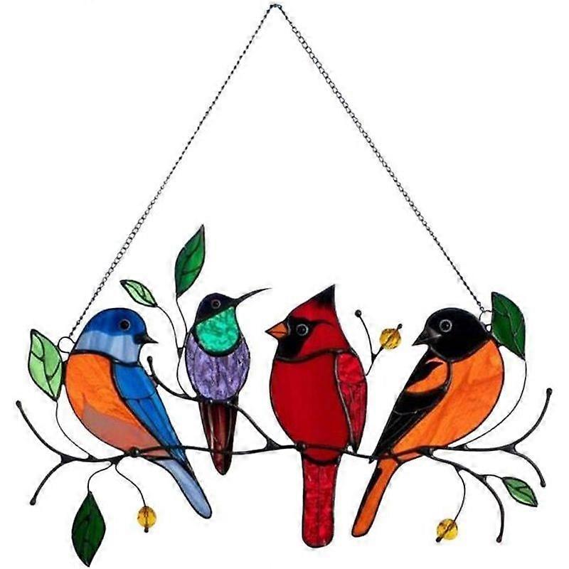 multicolor on a wire stained glass window home decor bird series gift for bird lovers