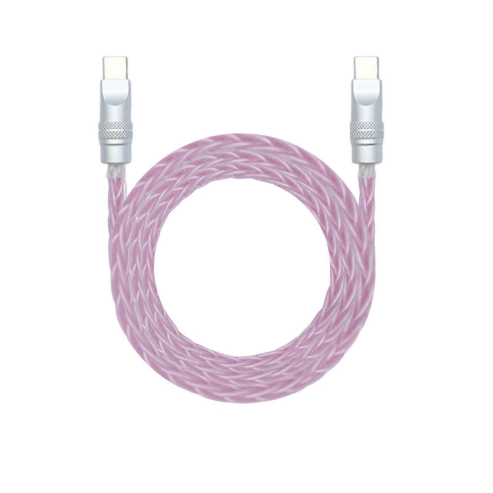 Type C Cable with Eight Cored Silver Plated Monocrystalline Copper Cord for Quick Charging and Stable Connection  Light pink