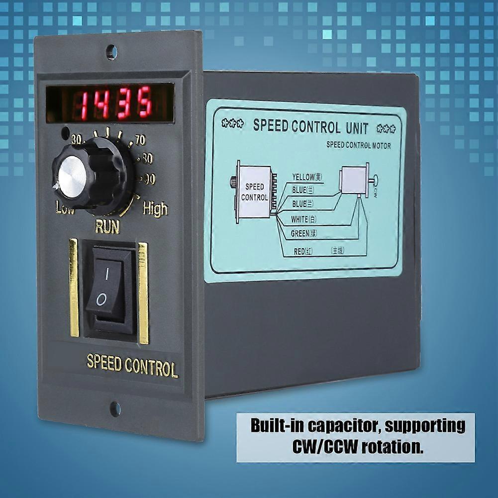 AC 220V 50Hz 15-400W Digital Adjustable Stepless Motor Speed Controller 0-1450rpm (60W) Q