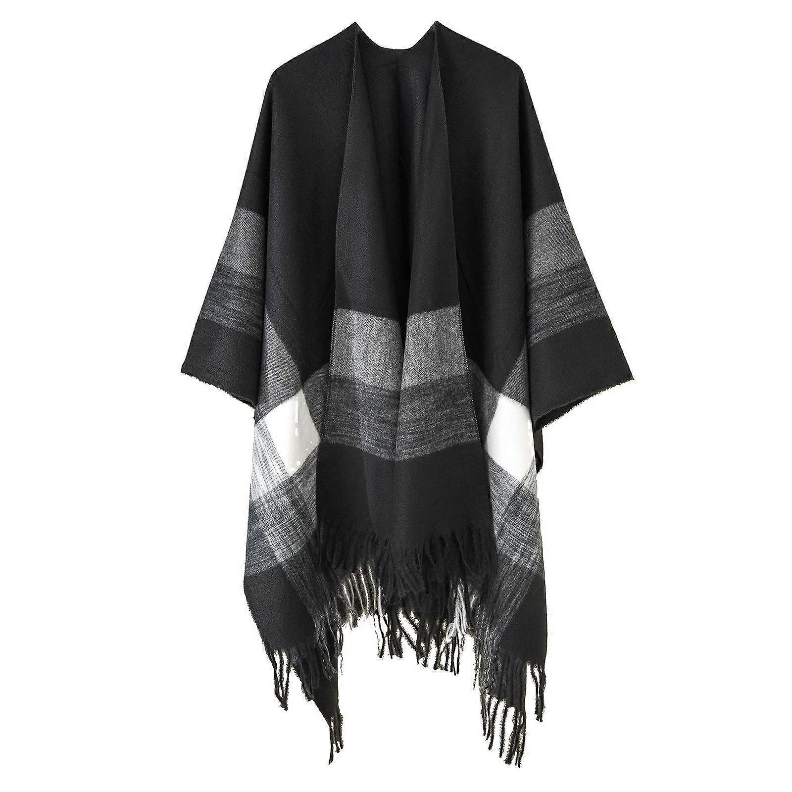 Women's Shawls and Scarves Striped Colorblock Shawls One Size Black Winter Autumn Spring