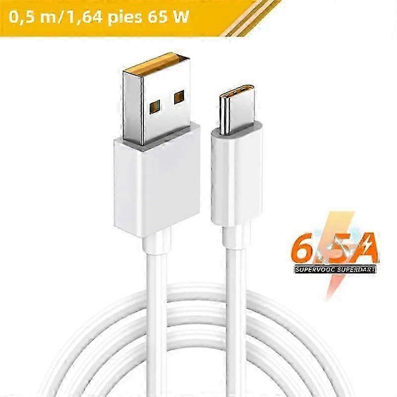 65W 6.5A Super VOOC USB Type C -pikalatauskaapeli Realme 9i 9 pro 8 7 X7 X50 GT GT2 OPPO Find X5 X3 N Reno 7 Android-puhelimen lisävarusteille