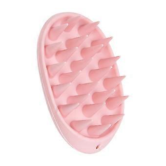 Ovale Silikon-Haarwäscherbürsten Breites Zahndesign-Massagegerät für Kopfhautmassage und Haarwaschkomfort Lila