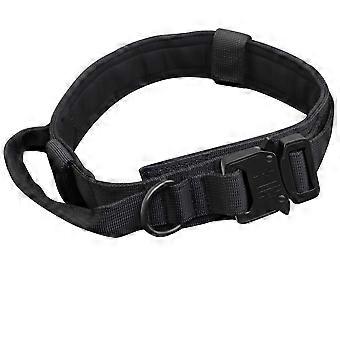 Tactical dog collar with handle for small and medium breeds Wide thick and heavy duty Collar Adjustable large military collar with 1.5ft width and 1.5