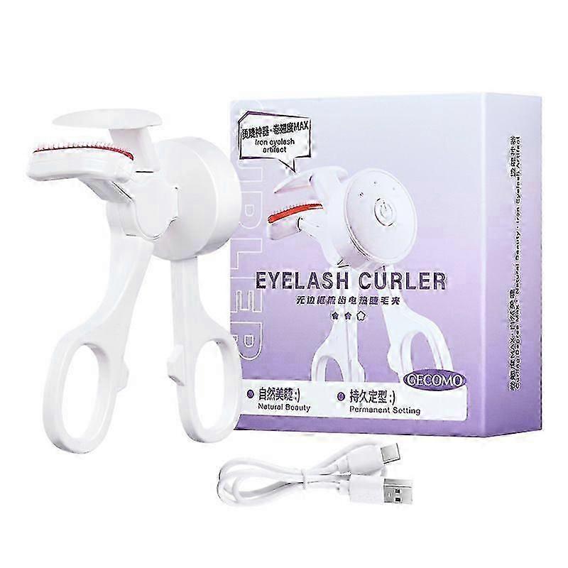Heated Eyelash Curlers, C-Shaped Natural Curling, Fast Heat up Within 10s, 24 Hours Long Lasting, Rechargeable Electric Eyelash Curler with Type-C, An