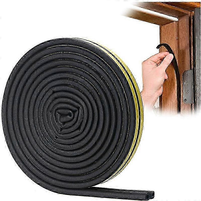 PVC D Profile Door and Window Sealant with High Adhesion Noise Insulation Weatherproofing and 6 Meters Length (Black) for Strong Sealing