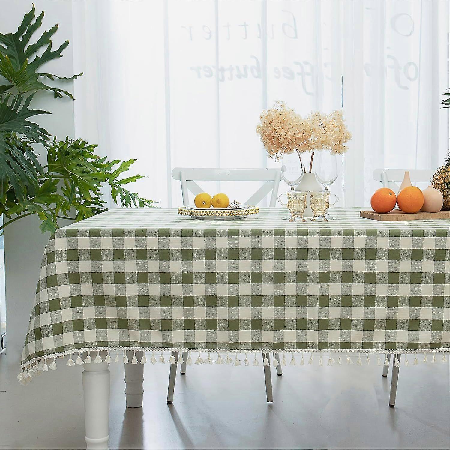 2025 Latest Model  Checkered Tablecloth Rectangle, Heavy Weight Cotton Gingham