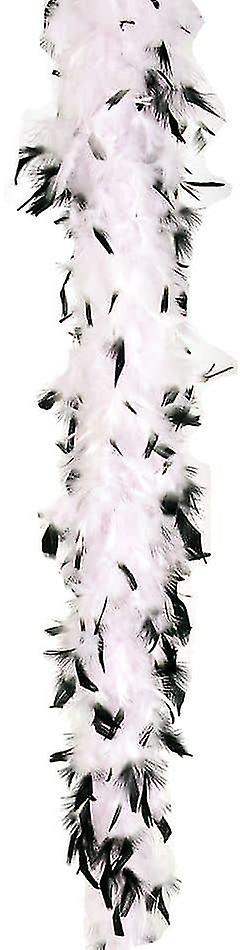 Boa Feather 40 Wht W Blk Tips