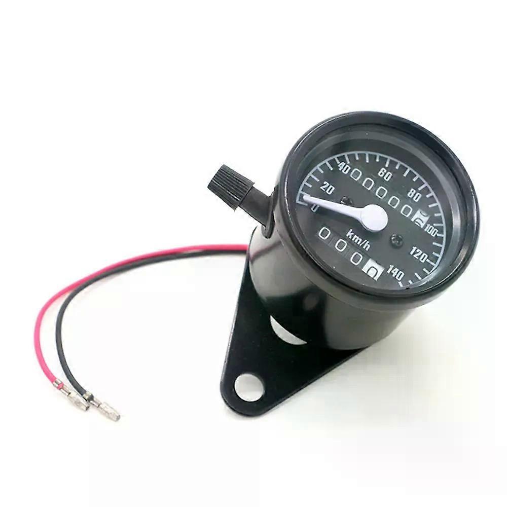 con DC 12V Universal Motorcycle Speedometer Odometer Motorcycle Dual Speed Meter with LED Indicator Speedometer Gauge 0-140km h