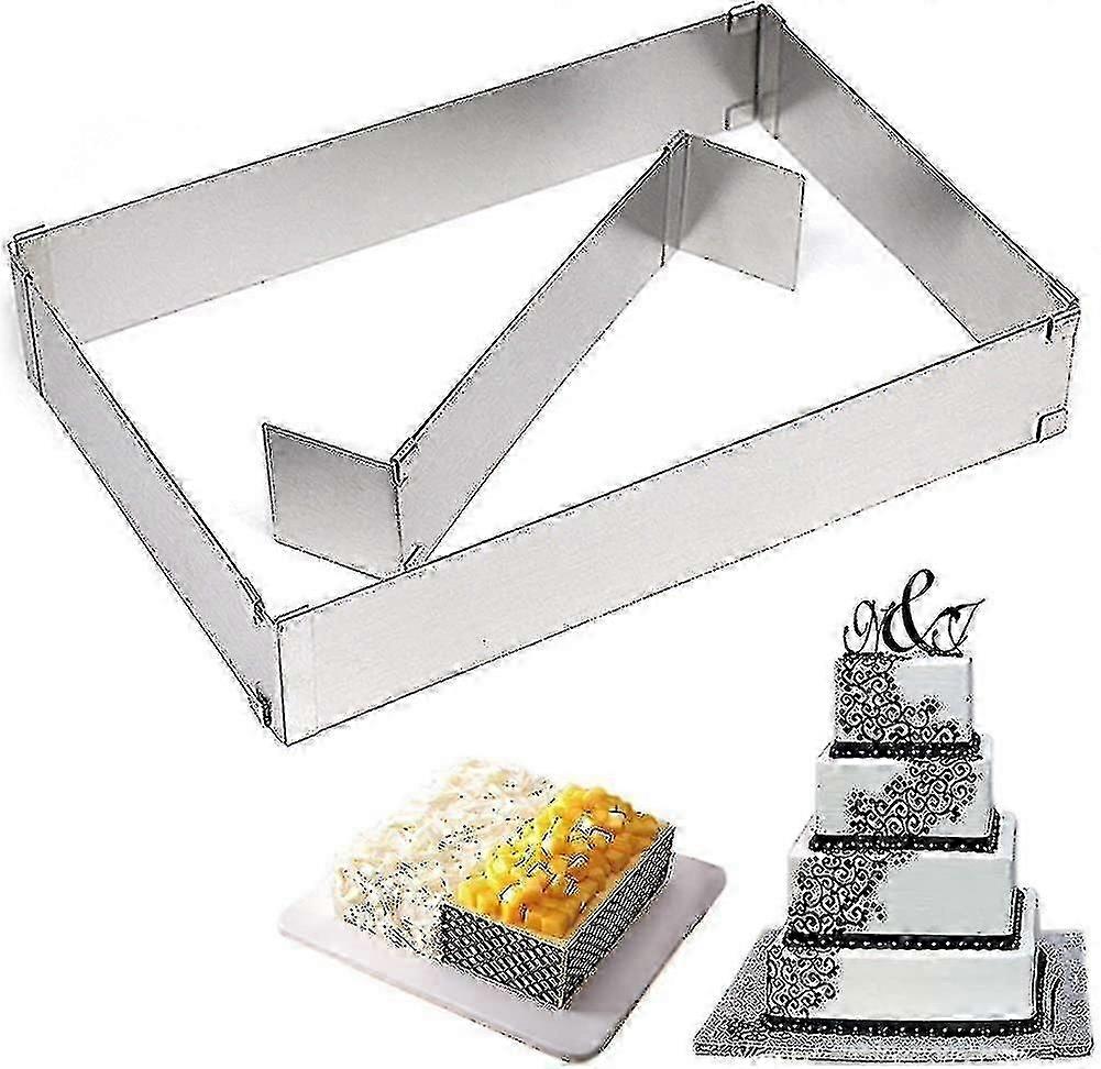 Rectangular Adjustable Baking Frame, With Dividers, Adjustable Cake Ring-FCY lucky