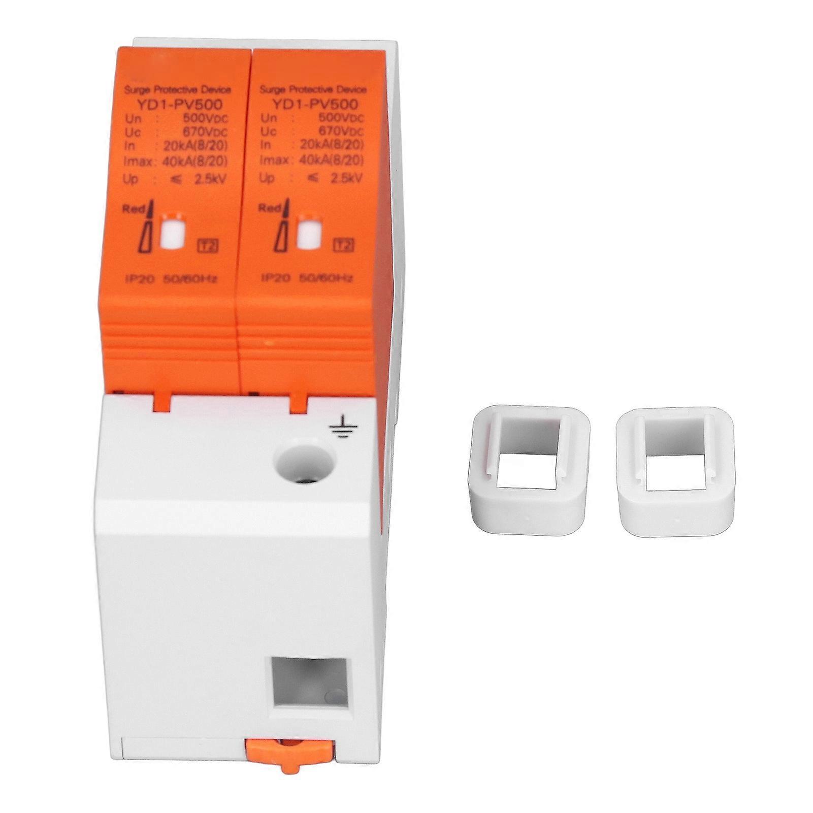 DC Surge Protector Visual Alarm Window Modular Design Protective Arrester Device for Solar System 2P 500V