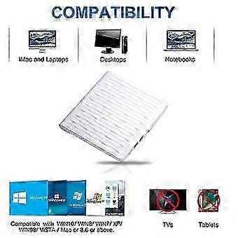 Button Innovative Portable External Cd Dvd Drive, Ultra-Slim Disc Writer Reader Burner With Pop-Up For Windows Linux Os Apple Mac, 2 Years Warranty,