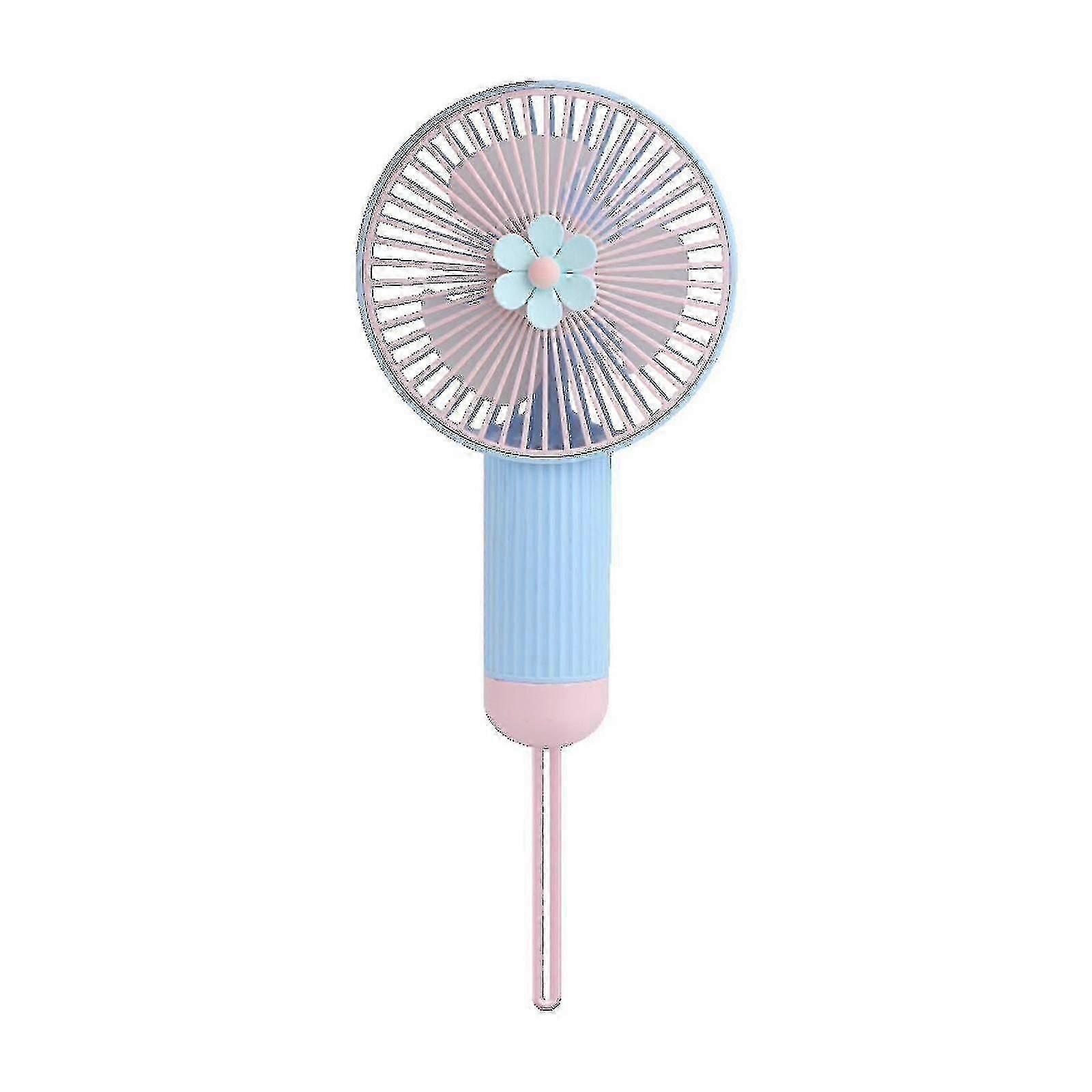 Smart Handheld Small Fan Cartoon Clear Small Flower 3 Usb Charging Student Gift Rope Small Fan