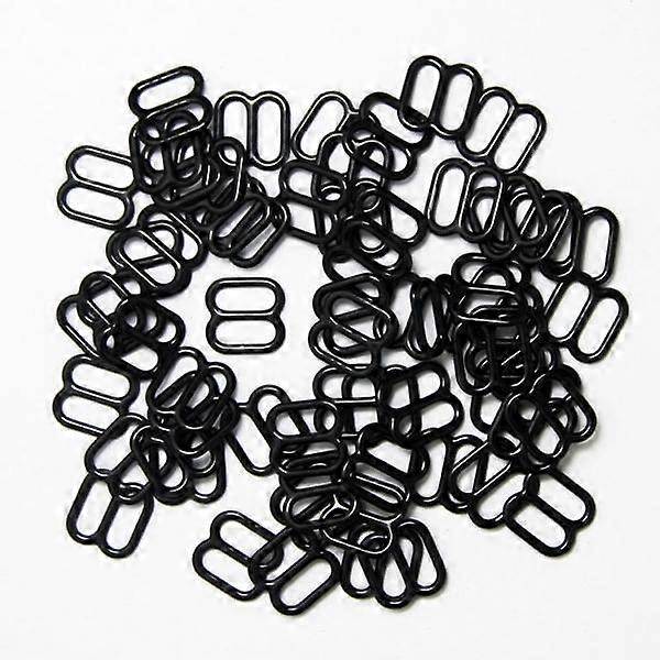 Slank Metal BH Strap Clips - Sæt med 4, Sort