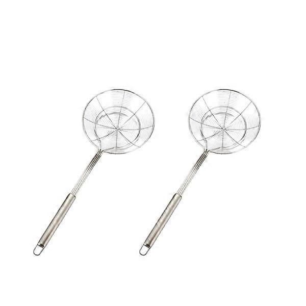 2Pcs Dia 14cm/5.5inch Stainless Spider Strainer Skimmer Ladle,More Solid Durable