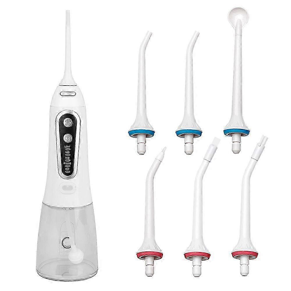Portable Dental Oral Irrigator with 5 Modes 6 Replaceable Jet Tips and 300 ML Detachable Water Tank 2025