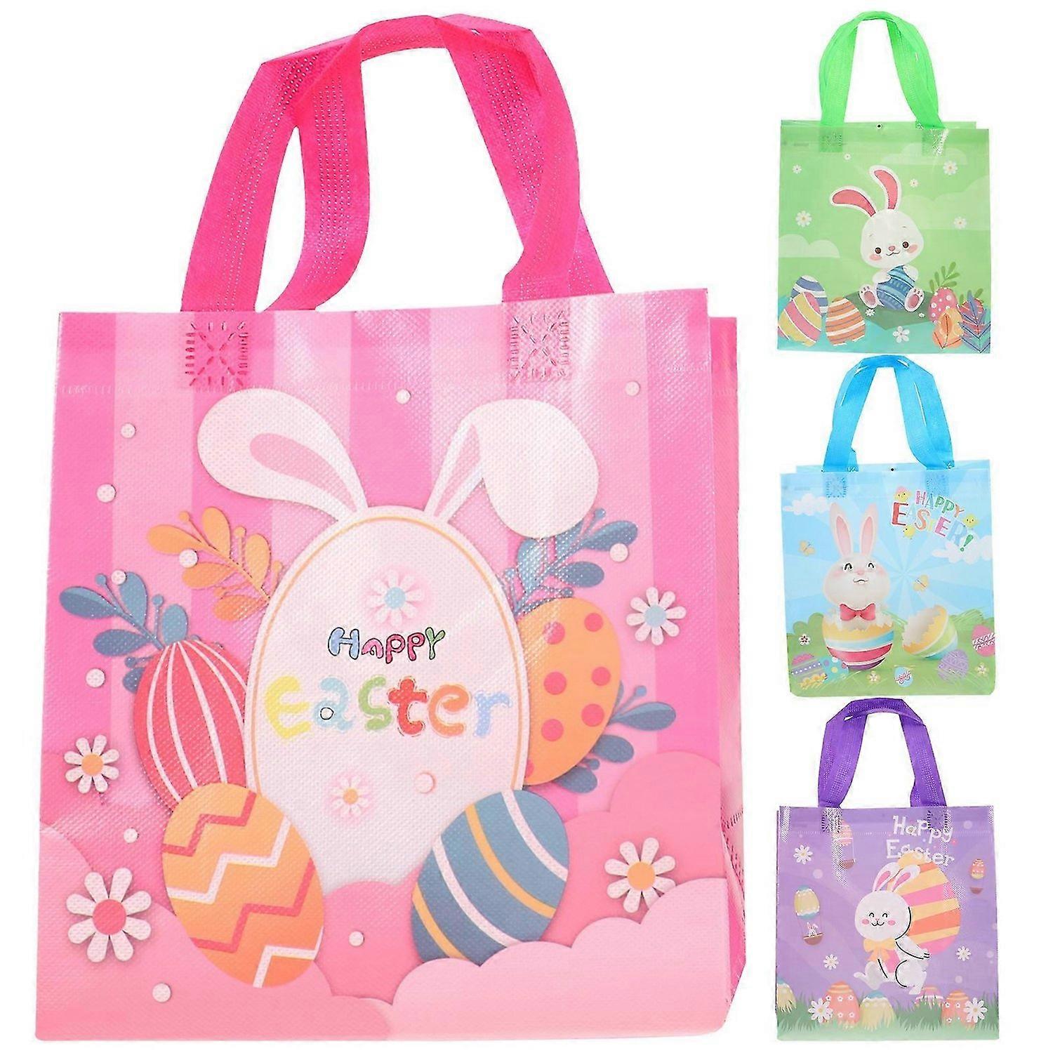 4pcs Easter Gift Bags Candy Pouch Easter Tote Bag Easter Party Gift Storage Pouch