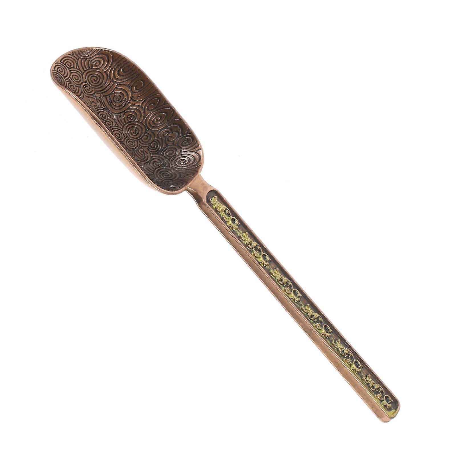 Copper Coffee Scoop for Loose Leaf Tea - Vintage Eastern Pattern Measuring Spoon - Tea Accessories - 1 oz Size