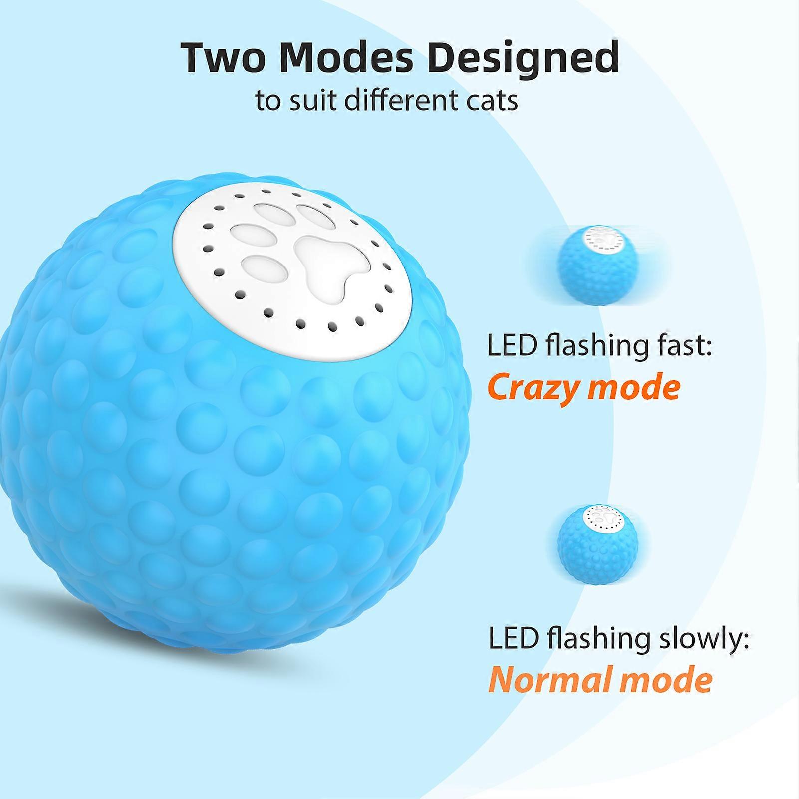 Interactive Cat Ball 50mm with Realistic Bird Calls, 250mAh, Blue