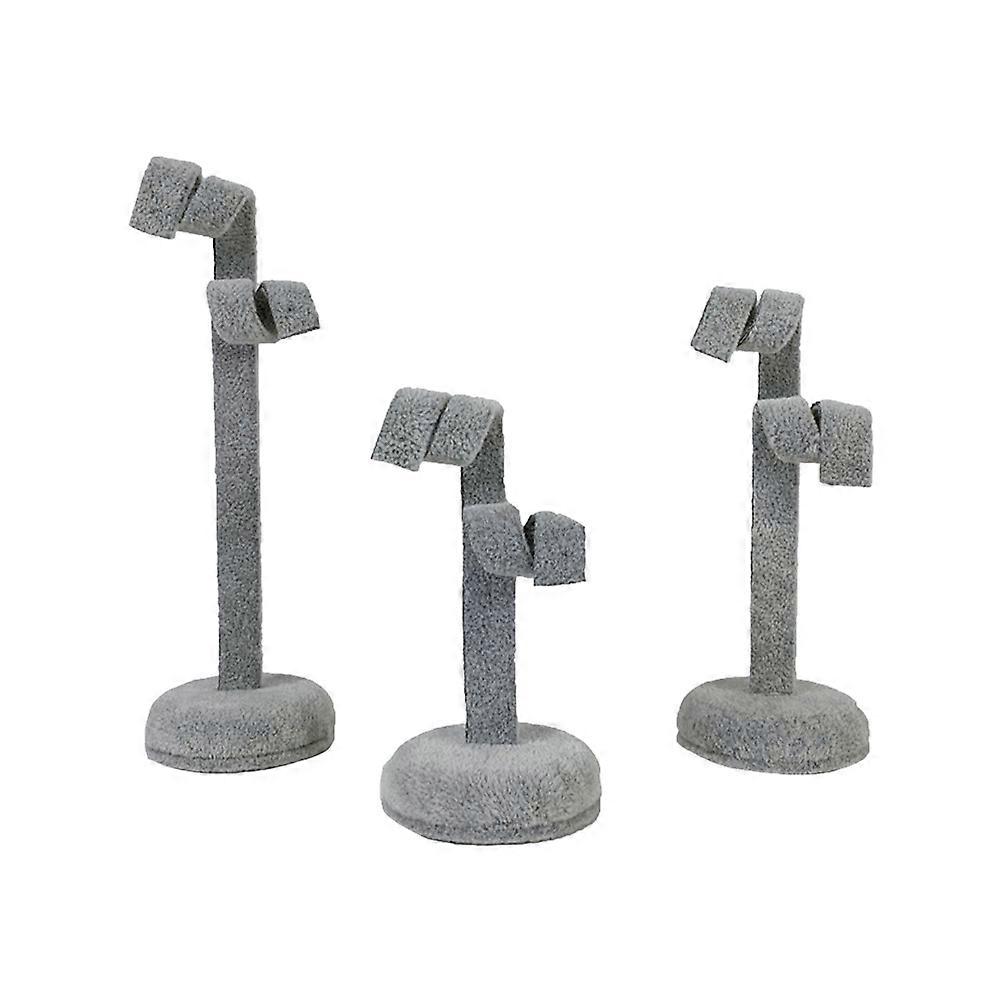 Ear Studs Display Rack Jewelry Display Stand Practical Design 15.5x5cm Grey 3Pcs