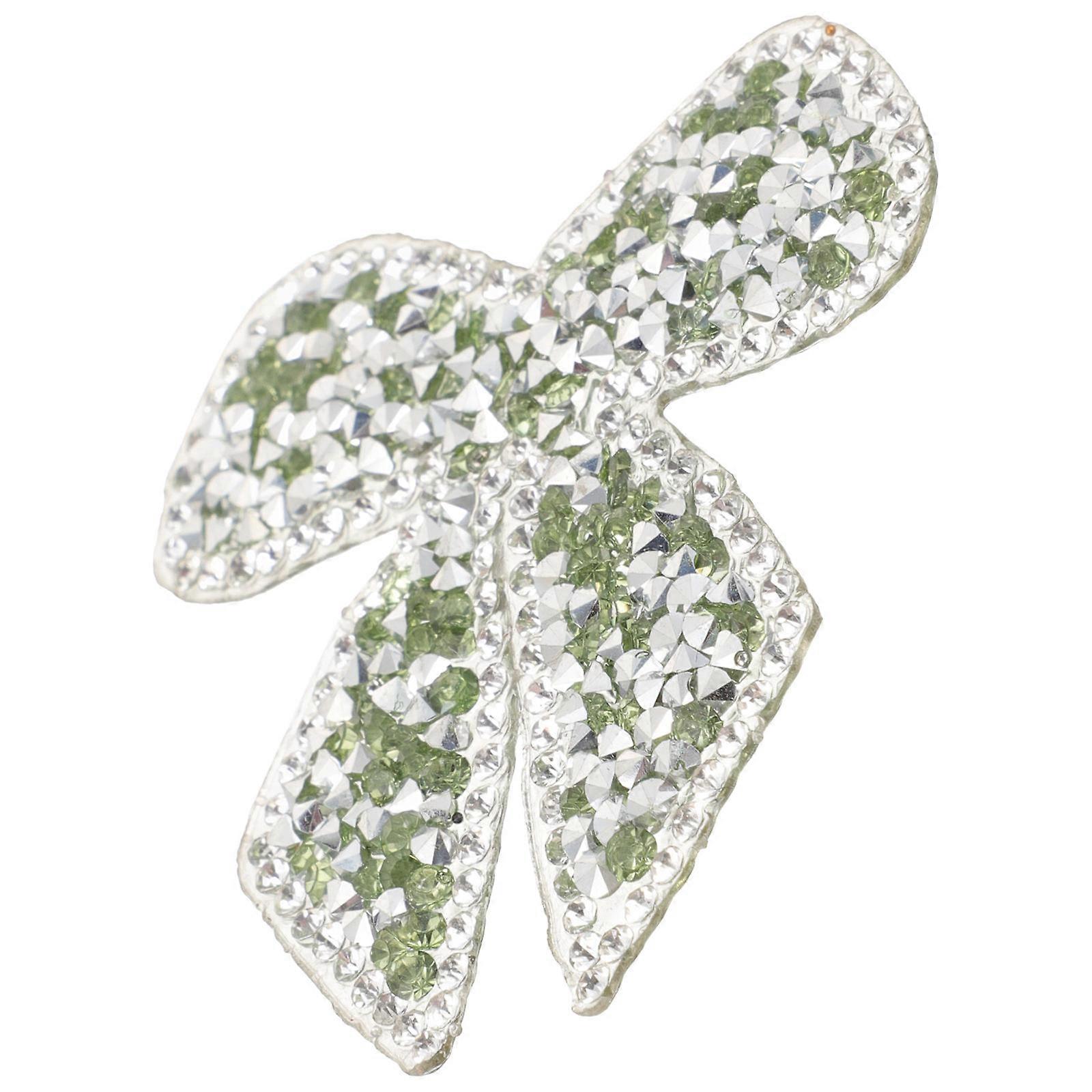 Rhinestone Bowknot Patch Fabric Applique Patch Diy Projects Craft Enthusiasts Shirts Skirts 0.2X5.8X6Cm 1Set