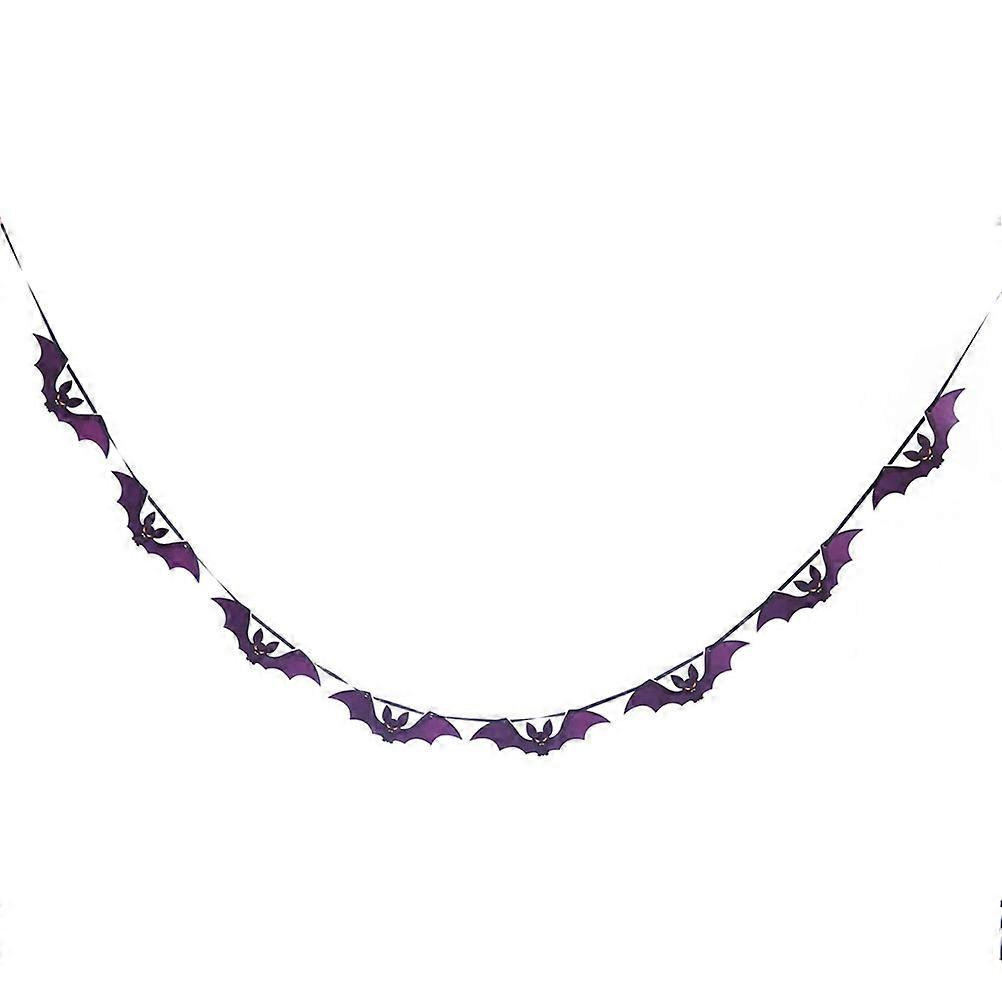 Halloween Banner Bat Shape Purple Hanging Garland for Home School x 9.5 x 0.1 Cm 1Set