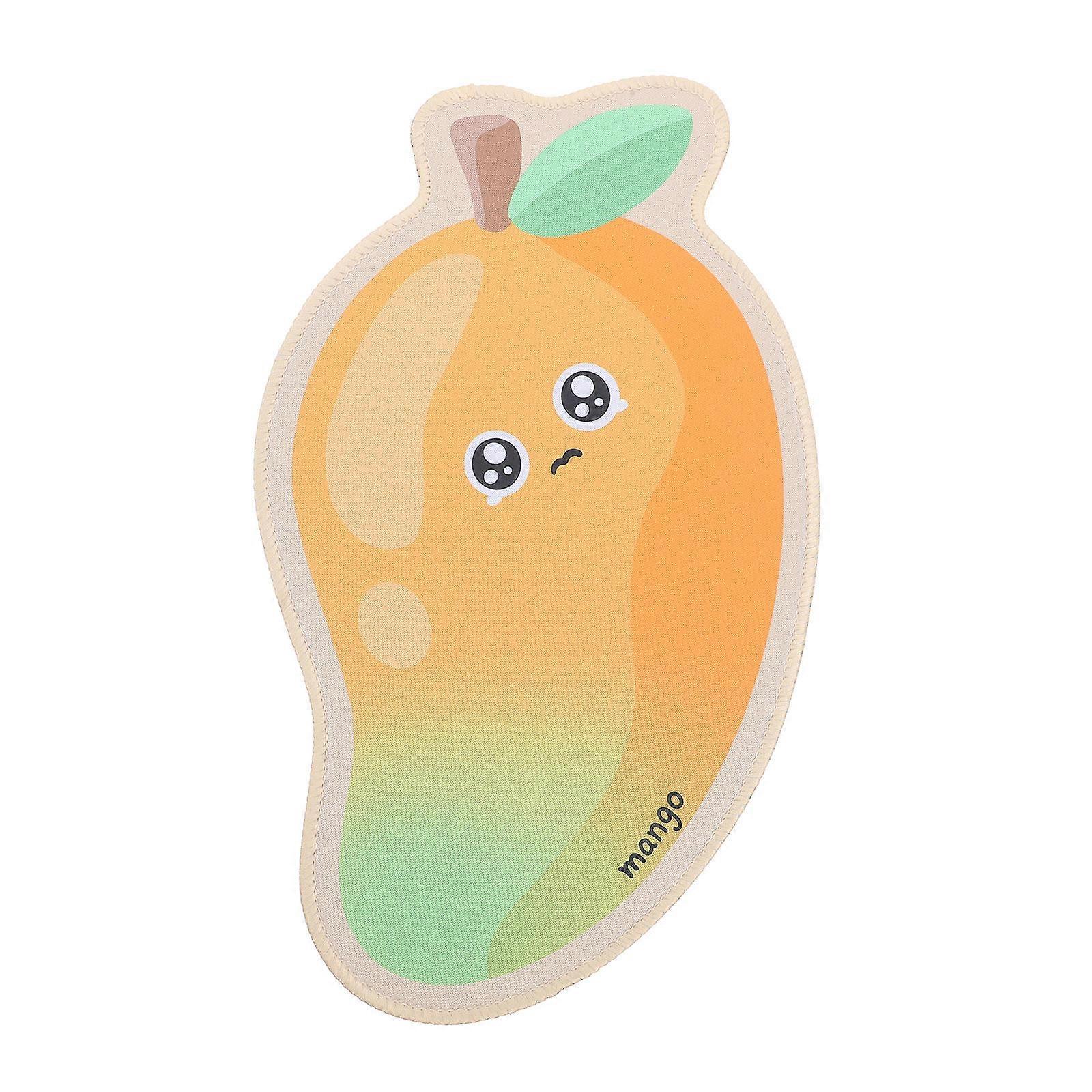 Kawaii Desk Decor Cartoon Fruit Mousepad Mango Shape High Precision Surface Nonslip Base 1Piece