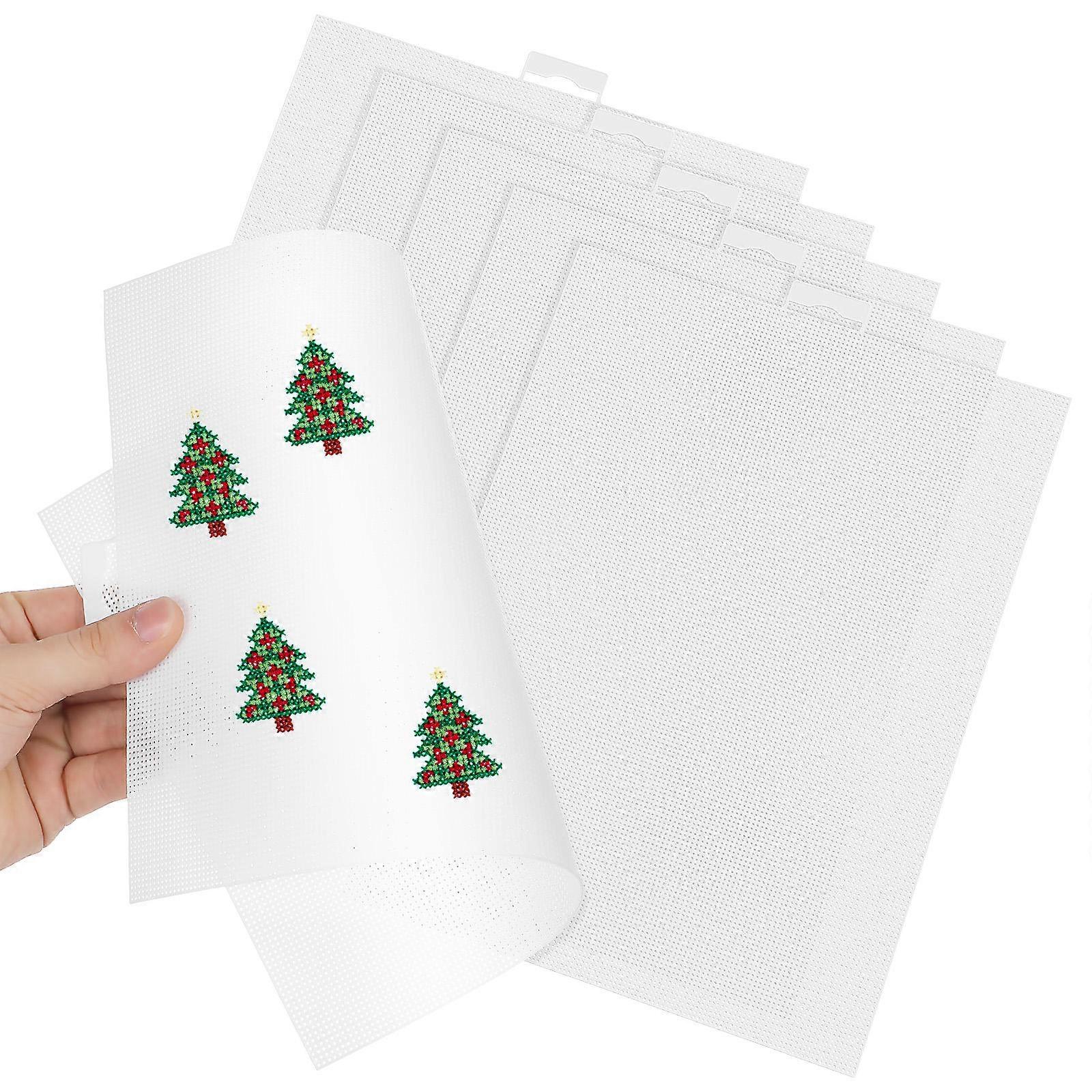 6pcs Lightweight Plastic Cross Stitch Canvas Sheets for DIY Crafts, Compatible with Acrylic Yarn, Ideal for Knitting and Crochet Projects for All Ages