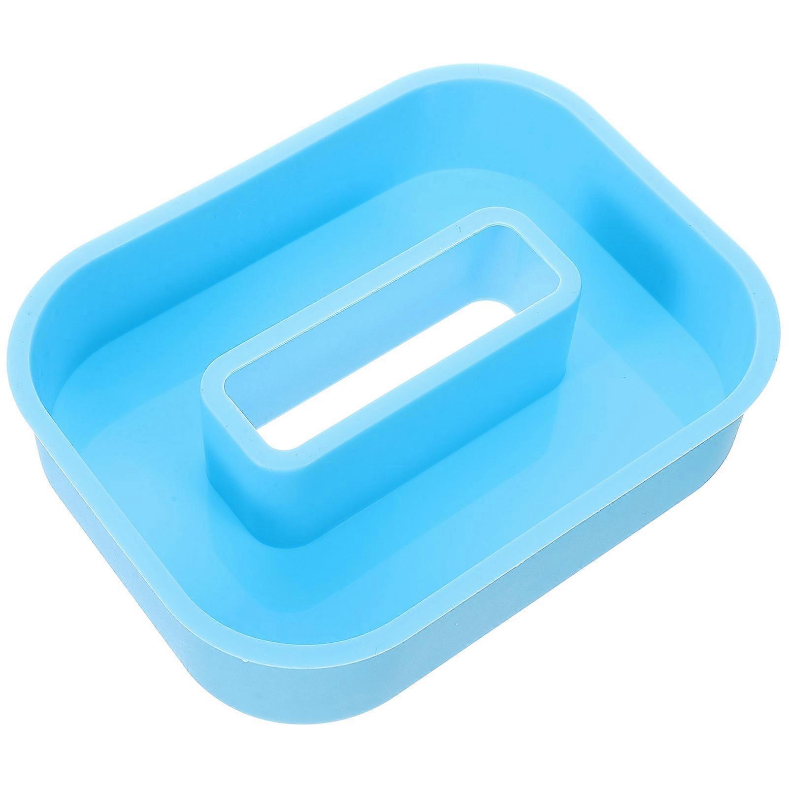 Diy Silicone Mold Alphabet Moulds For Resin Craft Making Blue Color Rectangular Style Christmas Elements Desktop Decoration 1Set