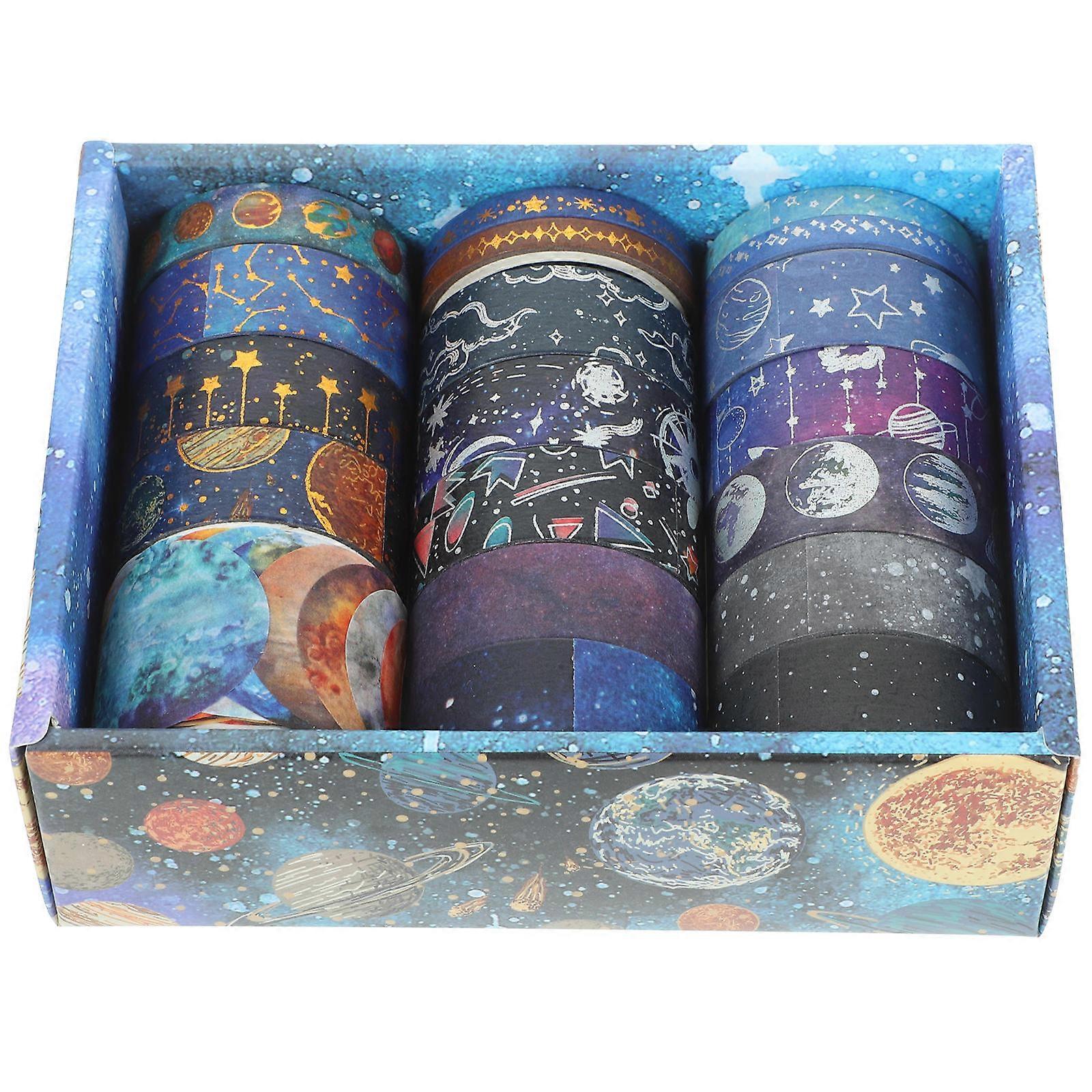 19 Rolls Aesthetic Universe Pattern Washi Tape for Scrapbooking, DIY Crafts, Journal Decoration, and Party Supplies