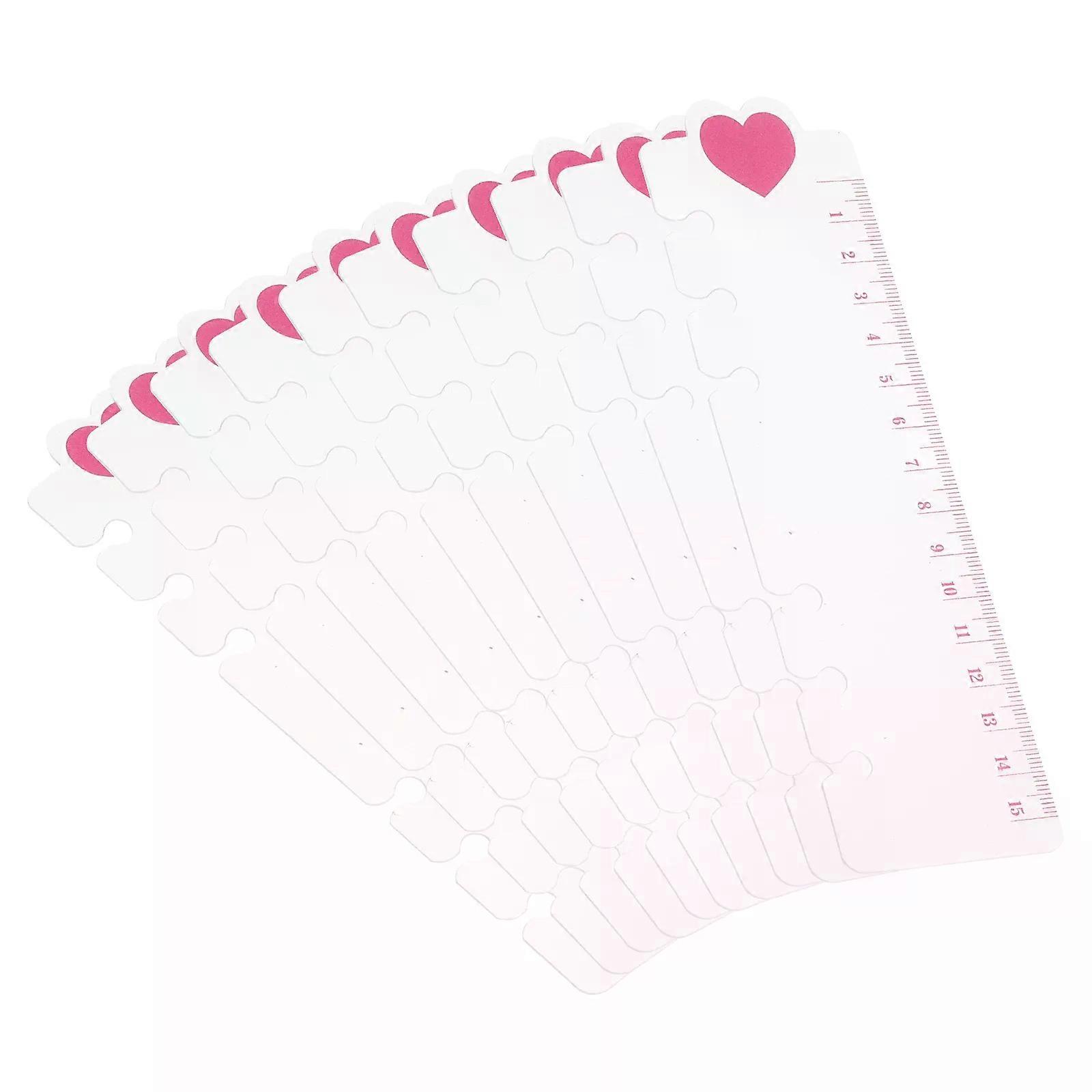10Pc Bookmark Ruler Snap-in Ruler Page Marker Book Mark Measuring Tools Drawing Tool for 6-Hole Binder Notebook Pink Heart Shape