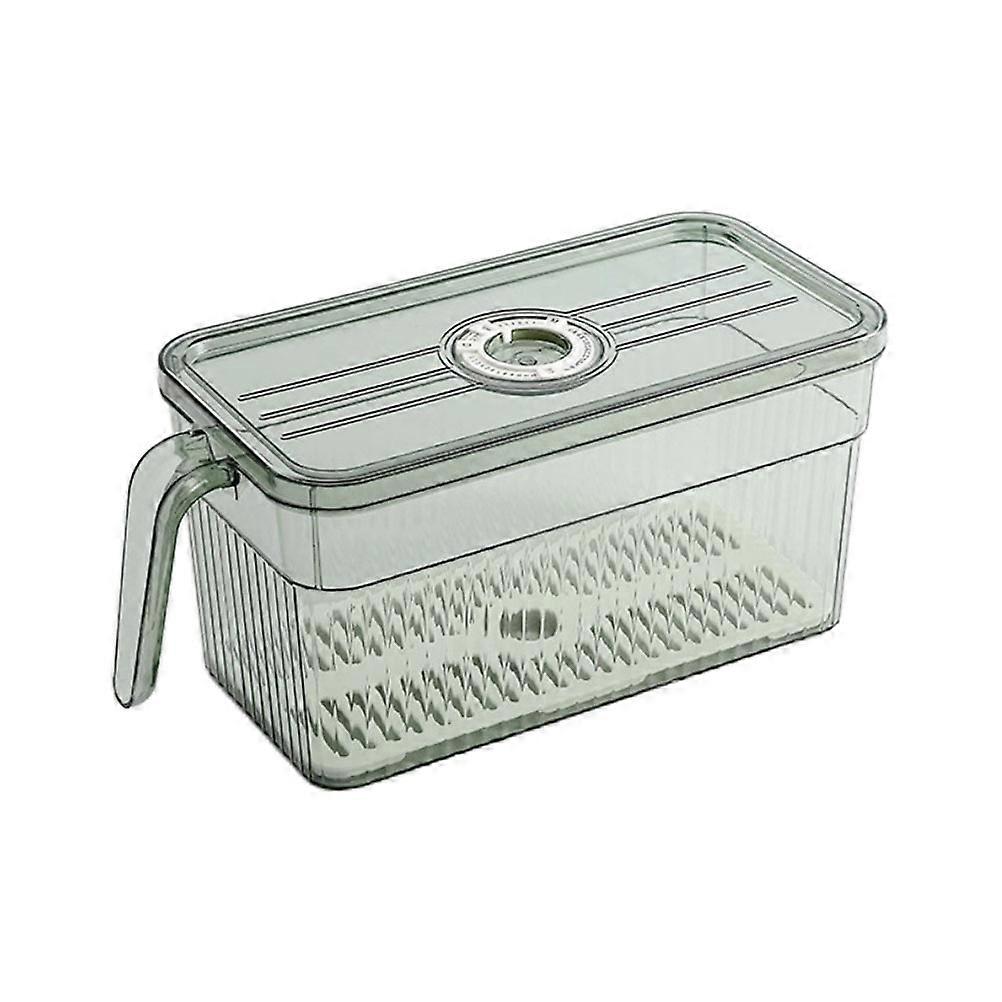 Refrigerator Organizer Food Storage Box Kitchen Tool Rectangular Green Odor Prevention 1Pcs