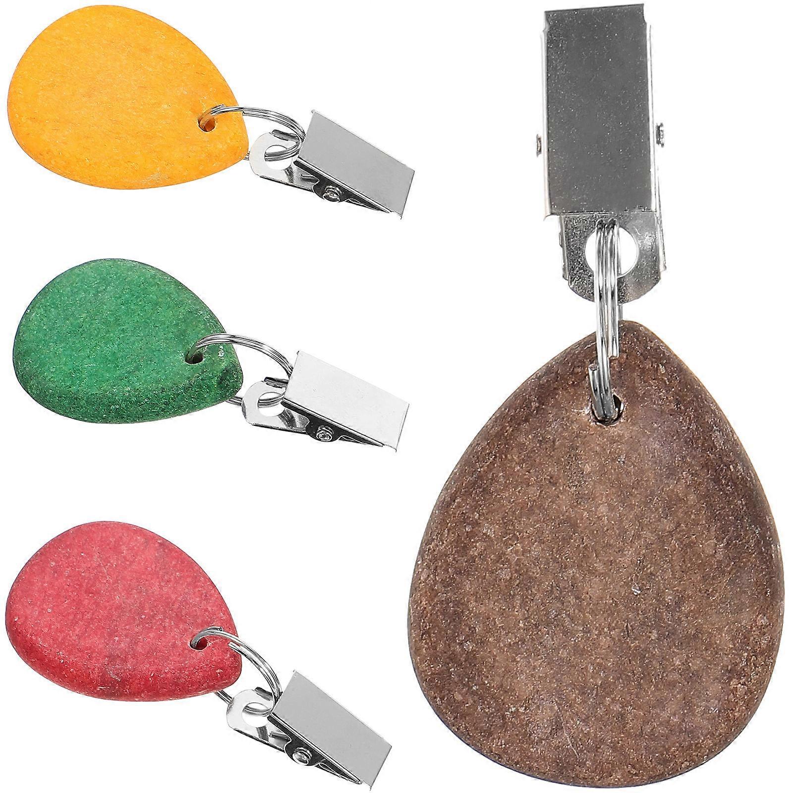 Windproof Tablecloth Clip Stone Material for Picnic and Wedding Events 4Pcs
