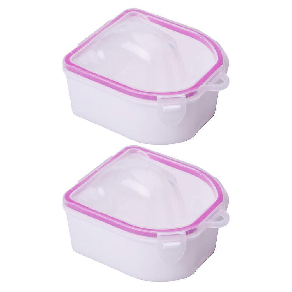 Manicure Bowls For Soaking Hand Soak For Manicure Home Use Square Shape Abs Material Nail Remover 2Pack
